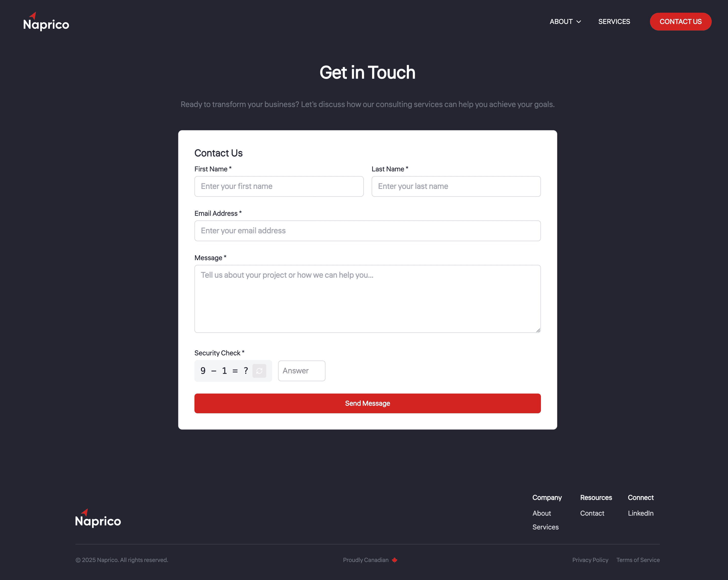 Contact page