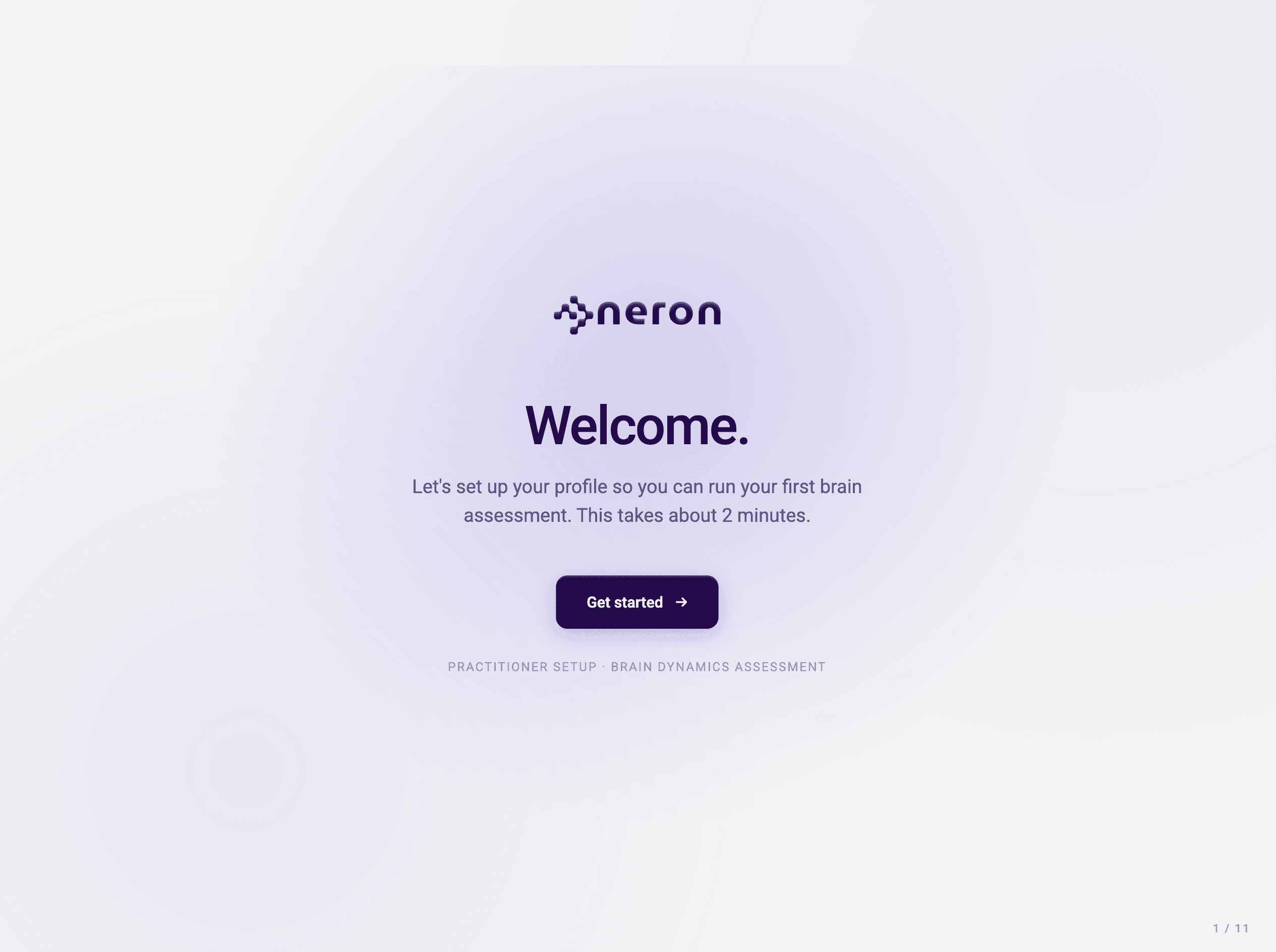 NERON wizard welcome screen
