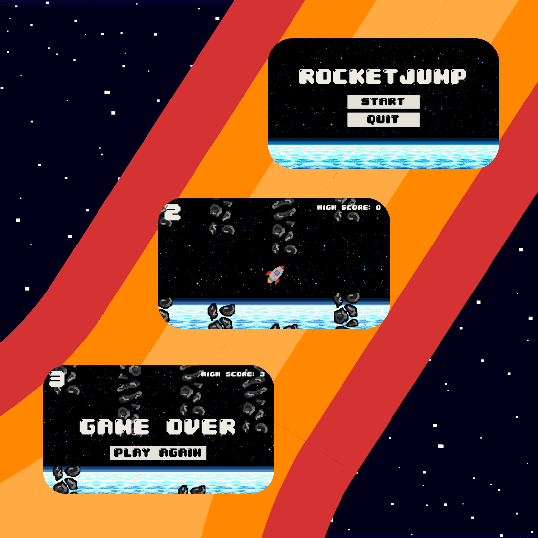RocketJump gameplay screens