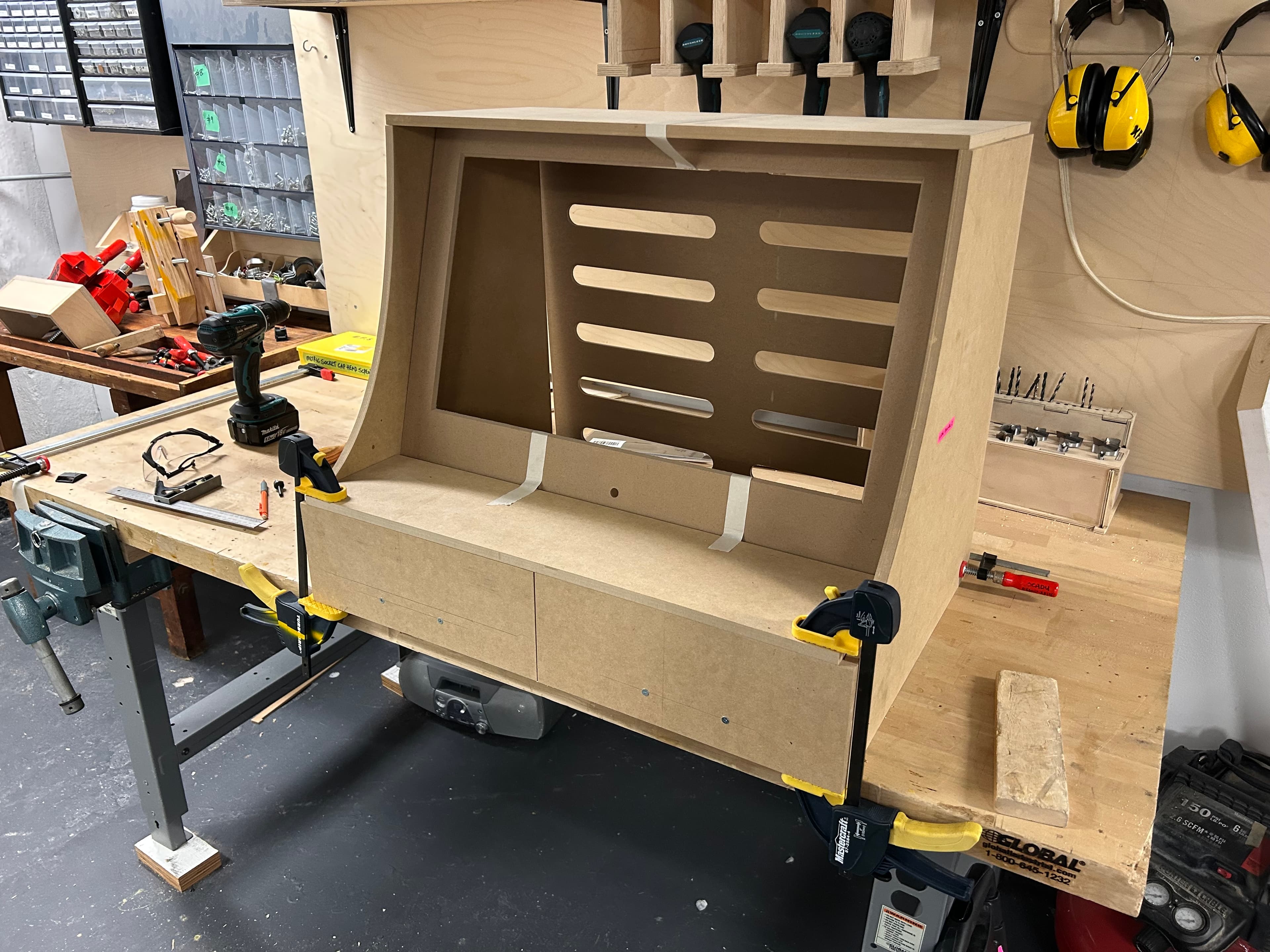 Cabinet mockup before finishing