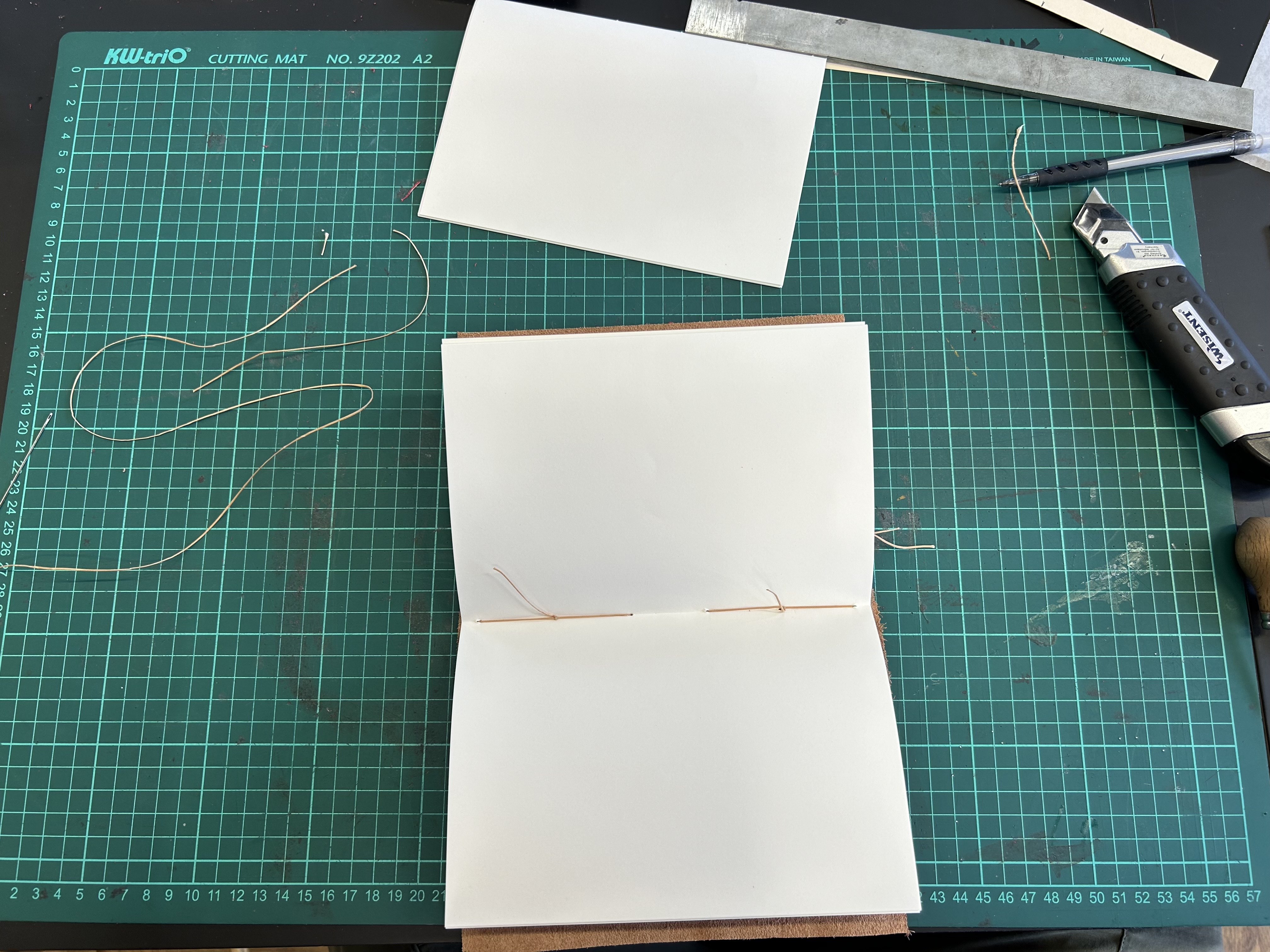 Stiching the gatherings to the cover